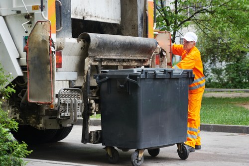 Business professionals discussing waste management